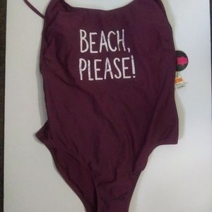 Purple one piece swimsuit